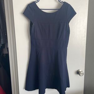Banana Republic Short sleeve little blue dress with silver exposed back zip